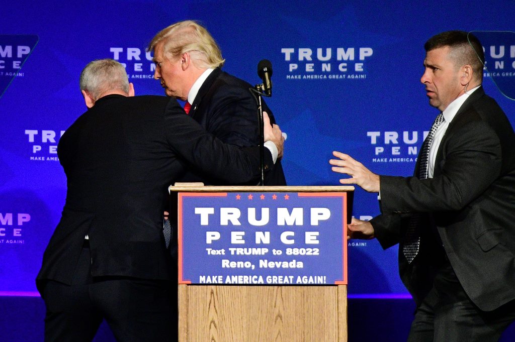 Trump Rushed off Stage in Reno due to Security Threat