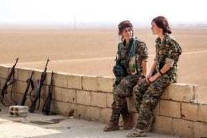 Syria Kurd women fighters, AFP