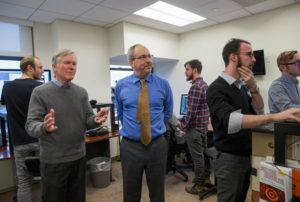 Donations to nonprofit journalism groups like the Marshall Project have been increasing. The organization’s editor in chief, Bill Keller, left, and Neil Barsky, the founder and chairman, in the Marshall Project offices.