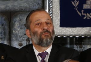 Israeli interior Minister Aryeh Deri, pictured on May 19, 2105. AFP