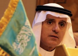 Saudi Foreign Minister Adel al-Jubeir attends the Arab Foreign Ministers extraordinary meeting to discuss the Syrian crisis in Cairo