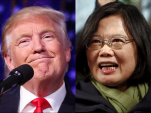 U.S. president-elect Donald Trump and Taiwan's Leader Tsai Ing-wen. Reuters