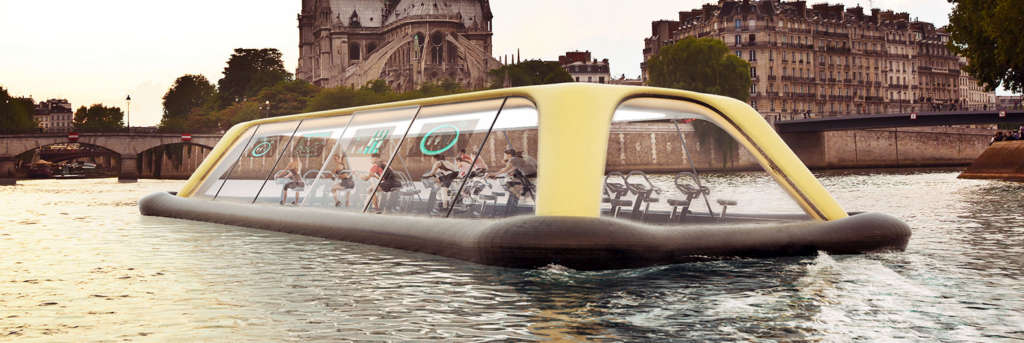 Floating Gym Powered by Human Energy in Paris