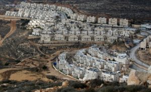 A partial view of the Israeli settlement of Givat Zeev near the West Bank city of Ramallah pictured on December 28, 2016