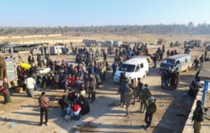 Evacuees from a rebel-held area of Aleppo arrive at insurgent-held al-Rashideen, Syria December 19, 2016. REUTERS/Ammar Abdullah