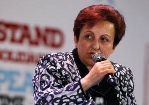 2003 Nobel Peace prize laurate Shirin Ebadi of Iran speaks during a session of the 13th World Summit of Nobel Peace Prize Laureates at the Palace of Culture in Warsaw October 21, 2013.