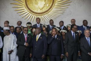 Leaders gathered for a group photo at the 28th ordinary session of the assembly of the African Union in Addis Ababa, Ethiopia, on Monday. PHOTO: MULUGETA AYENE/ASSOCIATED PRES