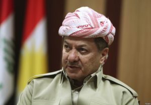 Photo caption: FILE - Kurdish Regional Government President Masoud Barzani speaks during an interview with Reuters in Irbil, in Iraq's Kurdistan region, May 12, 2014.