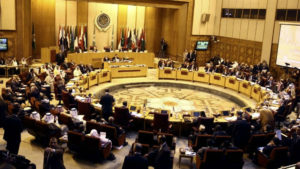 Arab foreign ministers meet at the Arab League building in Cairo, Egypt, July 2014.