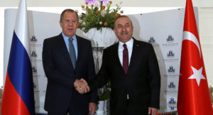 Russian Foreign Minister Sergei Lavrov and his Turkish counterpart Mevlut Cavusoglu. Reuters