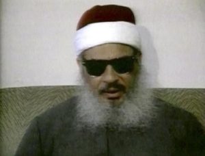 Still image from file video footage of Egyptian Omar Abdel-Rahman speaking during a news conference