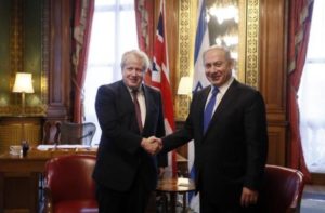 Britain's Foreign Secretary Boris Johnson (L) greets Israel's Prime Minister Benjamin Netanyahu at the Foreign Office in London, February 6, 2017. REUTERS/Kirsty Wigglesworth/Pool