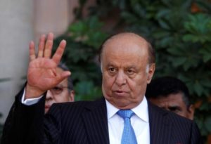 File photo of Yemen's President Abd-Rabbu Mansour Hadi during a news conference in Sanaa