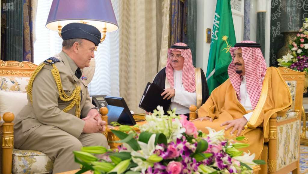 King Salman Receives Chief of British Defense Staff