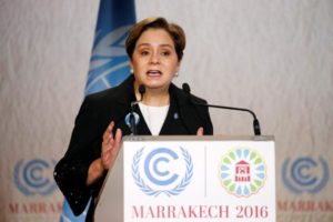 Executive Secretary of the UNFCCC Patricia Espinosa speaks during the opening of the UN Climate Change Conference 2016 (COP22) in Marrakech