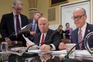 Representative Kevin Brady, seated left, chairman of the tax-writing Ways and Means Committee, and Representative Greg Walden, both Republicans.