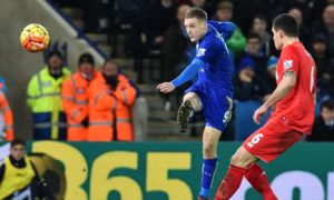 Jamie Vardy scores from long range against Liverpool in Leicester’s title-winning season – but how did that tally with the xG?