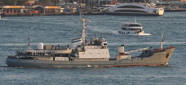 Russian Spy Ship Sinks Off Turkey’s Black Sea Coast after Collision with Freighter