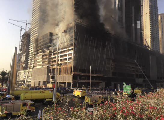 Firefighters Control Blaze in Tower still Under Construction in Dubai