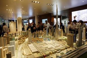 Visitors attend the opening day of the Cityscape exhibition (Reuters/Ahmed Jadallah)