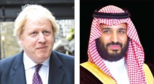 Prince Mohammed bin Salman and British Foreign Minister Boris Johnson