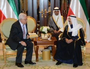 Emir of Kuwait Sheikh Sabah al-Ahmad al-Jaber al-Sabah with Palestinian President Mahmoud Abbas. KUNA