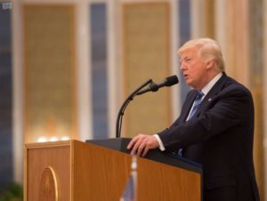 Trump during the Arab-Islamic-American Summit in Riyadh