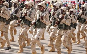 Sudan's Rapid Support Forces (RSF) march during the inauguration in Khartoum, Sudan, May 13, 2017