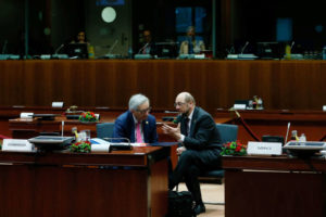 European Commission President Jean Claude Juncker and European Parliament President Martin Schulz at the European Council headquarters in Brussels, in December.