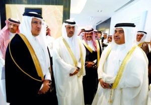 SAMA Governor Dr. Ahmed al-Kholifey Ahmed al-Kholifey (left); Chief Business Officer & Executive General Manager at QNB Abdulla Mubarak Al Khalifa (centre); and QNB Group Chief Executive Ali Ahmed al-Kuwari attending the inauguration of QNB's branch in Riyadh, yesterday.