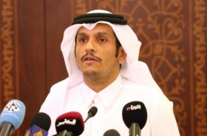 Qatar's Foreign Minister Sheikh Mohammed bin Abdulrahman al-Thani attends a news conference in Doha