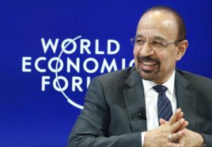 al-Falih Saudi energy minister attends the WEF annual meeting in Davos