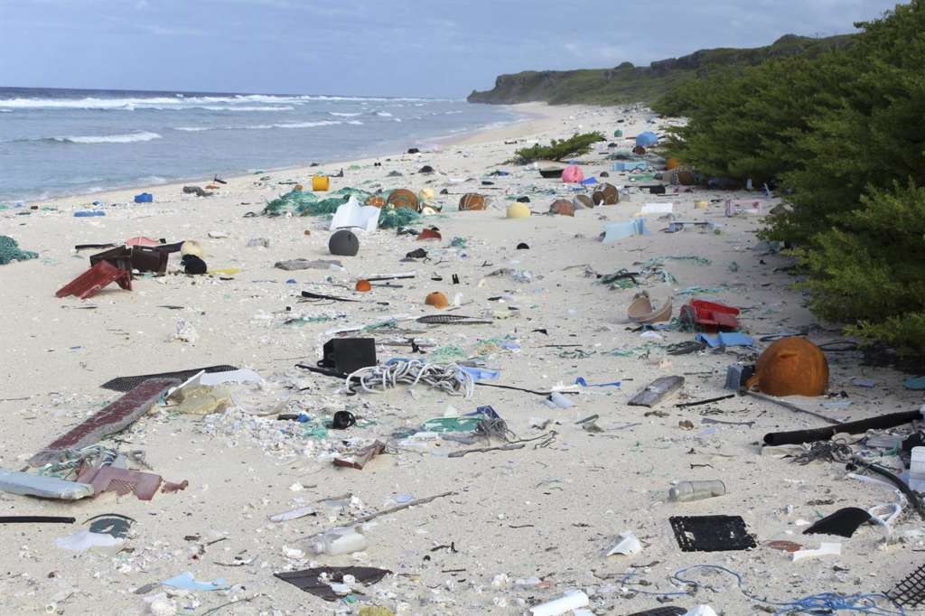 Island in Pacific Ocean for Garbage Only