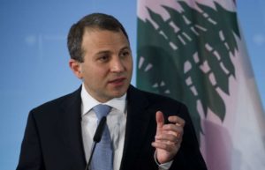 Lebanese Foreign Minister Gebran Bassil speaks during a press conference in Berlin, on May 6, 2014