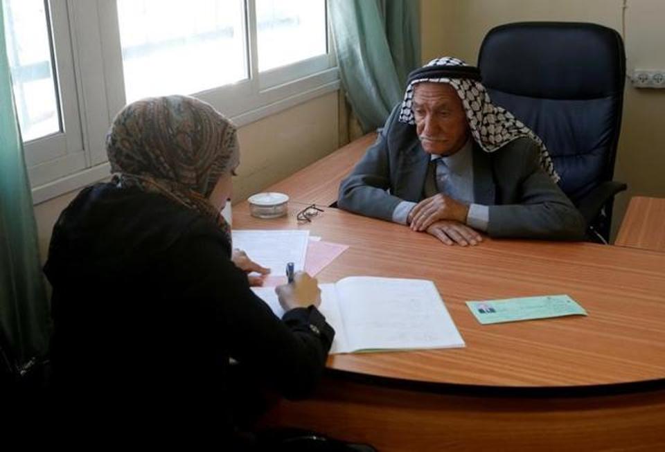 Palestinian Elderly Sits for High School Exams