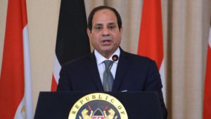 Egyptian President Abdel-Fattah el-Sissi speaks during a press conference