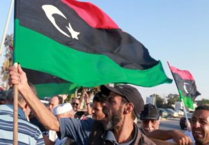 Protest against the UN to draft agreement talks headed by the Head of United Nations Support Mission in Libya, Bernardino Leon in Benghazi