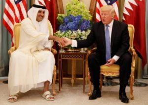 Qatar's Emir Sheikh Tamim Bin Hamad Al-Thani meets with U.S. President Donald Trump in Riyadh