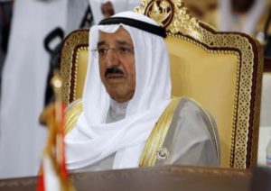Kuwait's Emir Sheikh Sabah Al-Ahmad Al-Jaber Al-Sabah attends the opening of the Gulf Cooperation Council summit in Doha