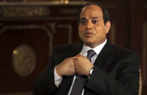 Egypt's President Abdel Fattah al-Sisi speaks during an interview with Reuters in Cairo.