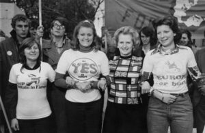 : Before Thatcher had second thoughts. Photographer: P. Floyd/Daily Express/Hulton Archive/Getty Images