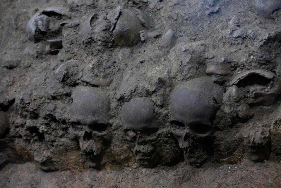 Unearthed Tower of Human Skulls in Heart of Mexico City