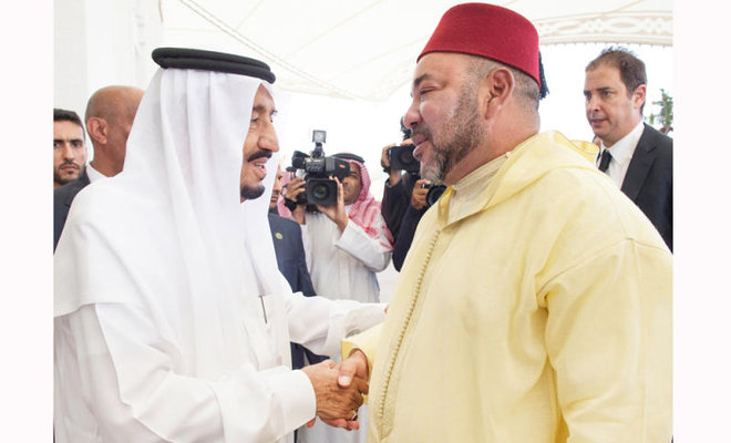 King Salman Meets Moroccan King in Tangier