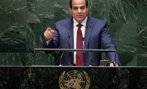 Egyptian President Abdel Fattah al-Sisi addresses the UN General Assembly in New York in 2014
