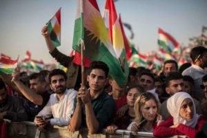 People at a rally this month for an independent Kurdistan, in Erbil