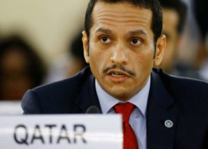 Qatar's foreign minister Sheikh Mohammed bin Abdulrahman al-Thani attends the 36th Session of the Human Rights Council in Geneva