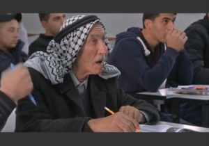 Palestinian Abed Abu Ajamiyeh, 77, is enrolled in high school classes.