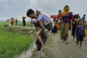 Nearly 125,000 Rohingya refugees - seen as illegal immigrants in Buddhist Myanmar - have crossed into Bangladesh in recent weeks fleeing a security sweep by Myanmar forces who have been torching villages in response to attacks by Rohingya militants