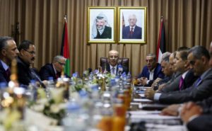 Palestinian Prime Minister Rami Hamdallah chairs a cabinet meeting in Gaza City