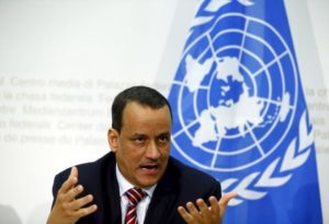 UN Secretary-General Special Envoy Ismail Ould Cheikh Ahmed speaks to media after the Yemen peace talks in Switzerland in Bern